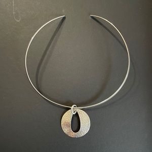 James Avery Choker Necklace with Hammered Circle Pendant